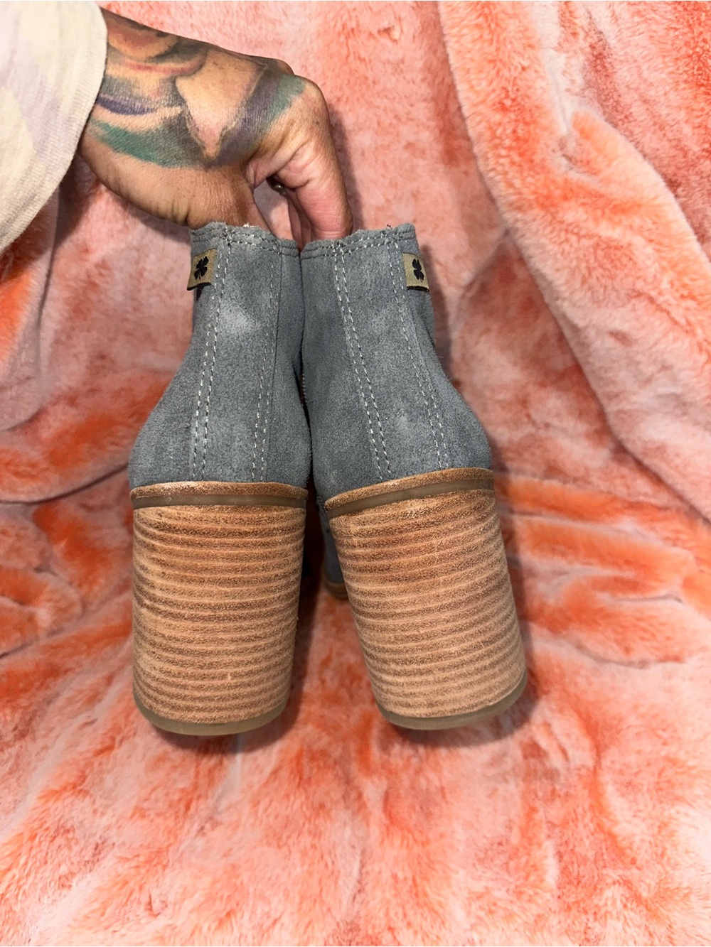 NWOB Lucky Brand Pellyon Heeled Bootie- In Open Grey $139 MSRP - Picture 10 of 16